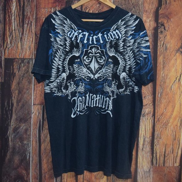 AFFLICTION Signature Series THE NATURAL Randy Couture Men's Sz XXL T-SHIRT